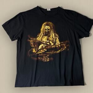 Y2K Rob Zombie Shirt 2016 Tour Large Black Graphic Tee Front And Back Cities